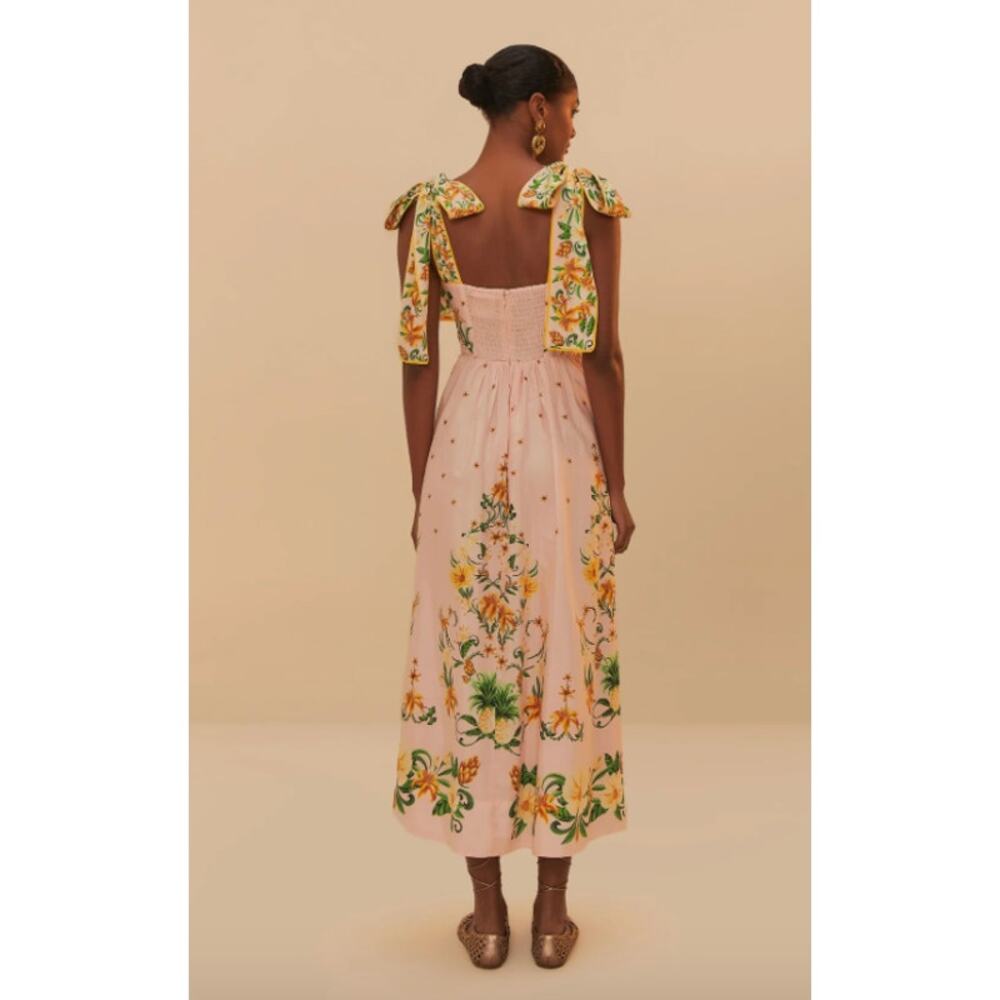 Farm Rio Botanical Beauty Laces Cup Midi Dress size XL - Picture 4 of 10